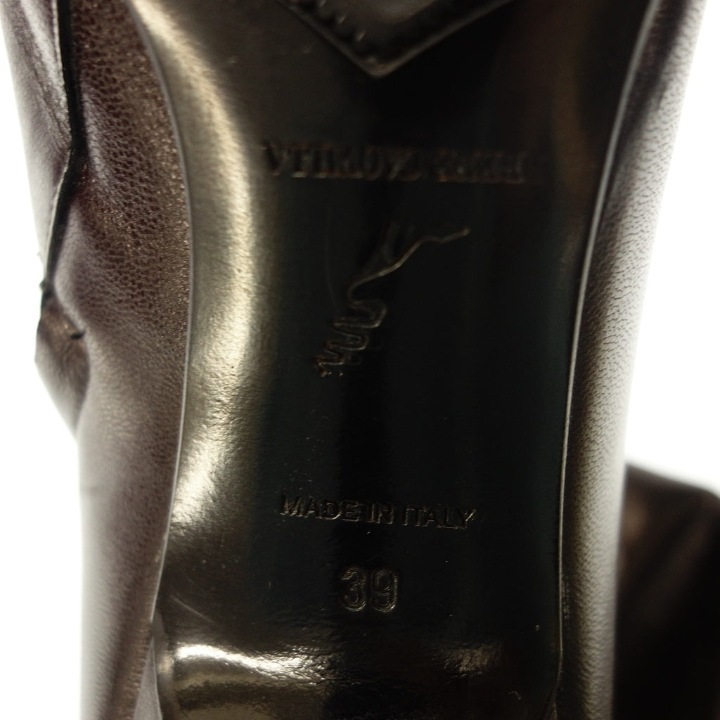 Good condition◆Rene CAOVILLA leather long boots ladies size 39 black RENE CAOVILLA [AFC41] 