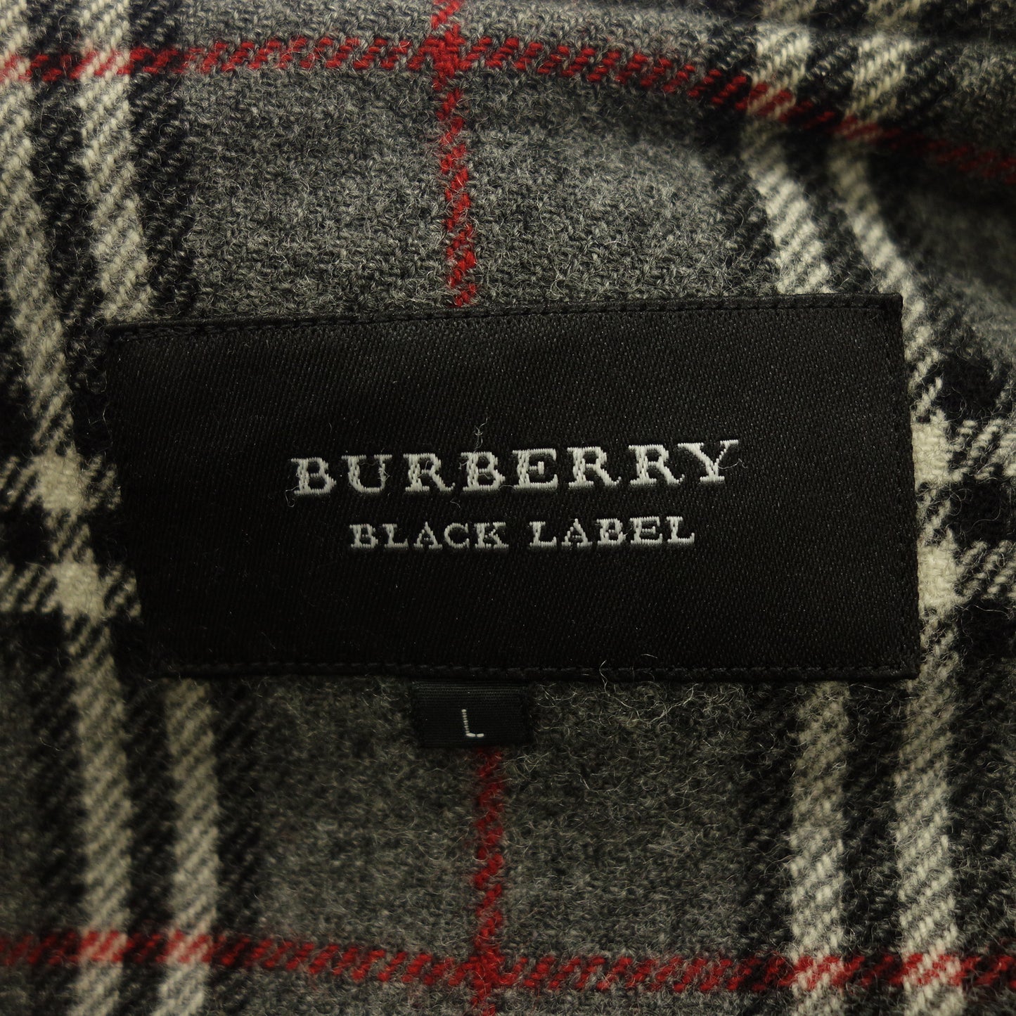 美品◆バーバリー ブラックレーベル ダッフルコート ノバチェック ラムウール メンズ グレー系 サイズL BURBERRY BLACK LABEL【AFA20】