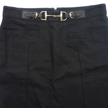 Used ◆ Gucci Mini Skirt 281873 Bit Design Linen Blend Ladies 40 Black GUCCI [AFB45] 