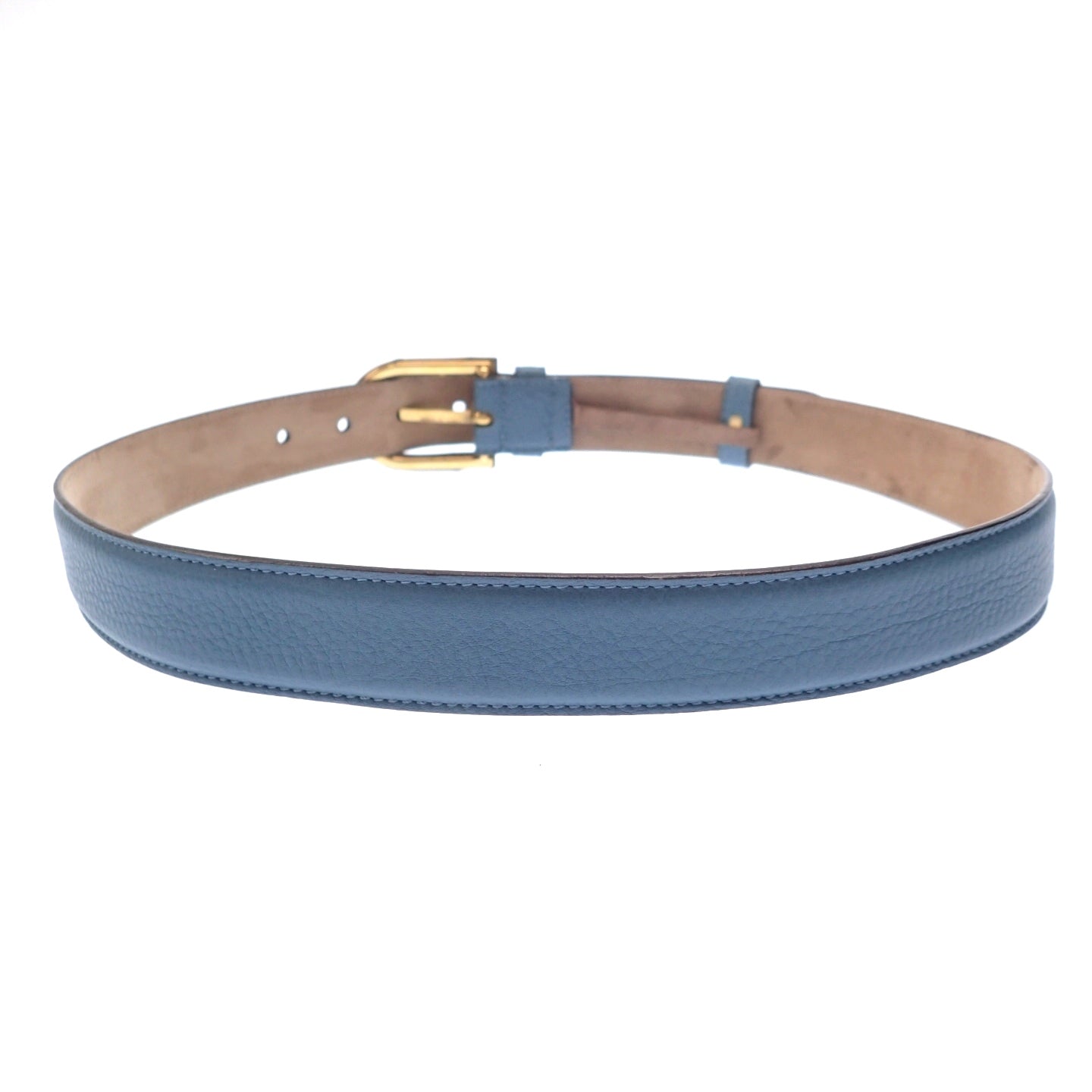 Good Condition◆Gucci Bamboo Buckle Leather Belt 322954 214351 80・32 Blue GUCCI [AFI10] 