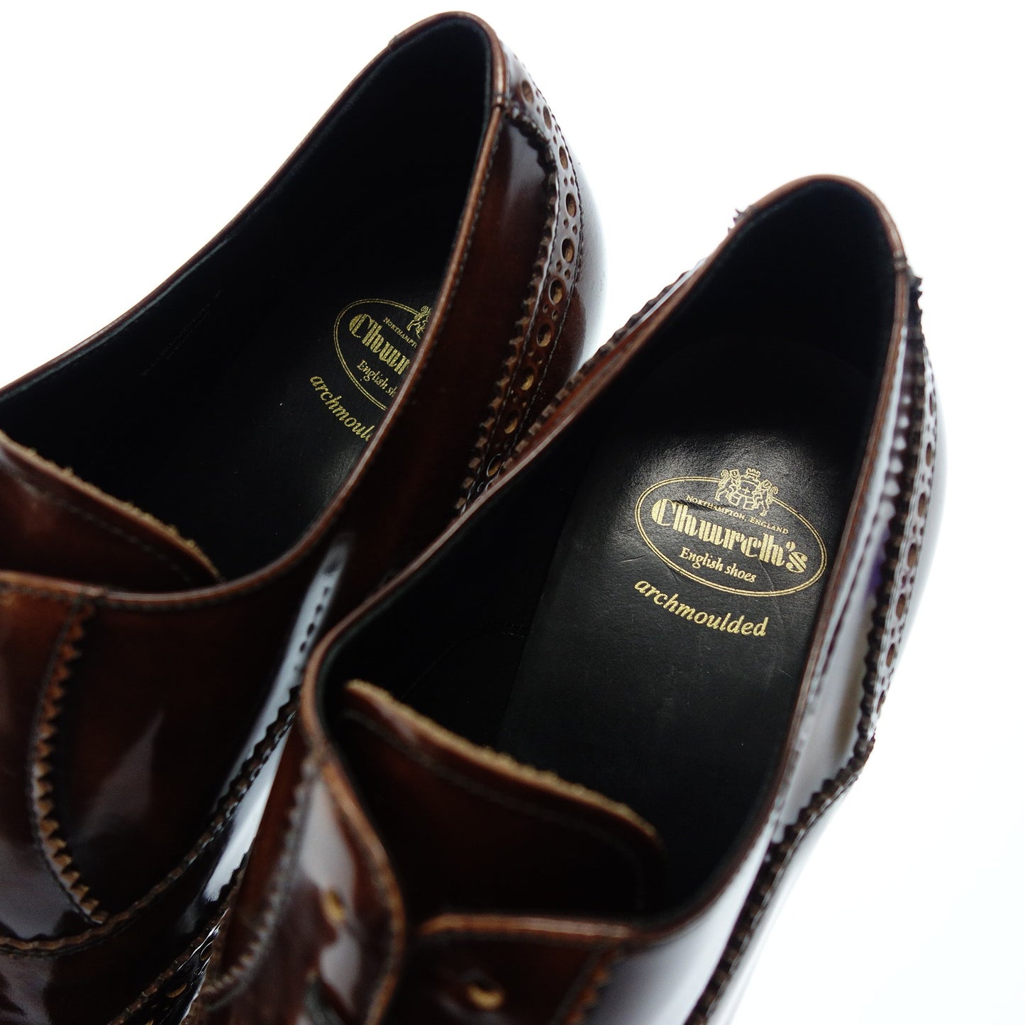 Very good condition ◆ Church's Leather Pumps Heel Wing Tip Ladies 39.5 Brown Church's [LA] 