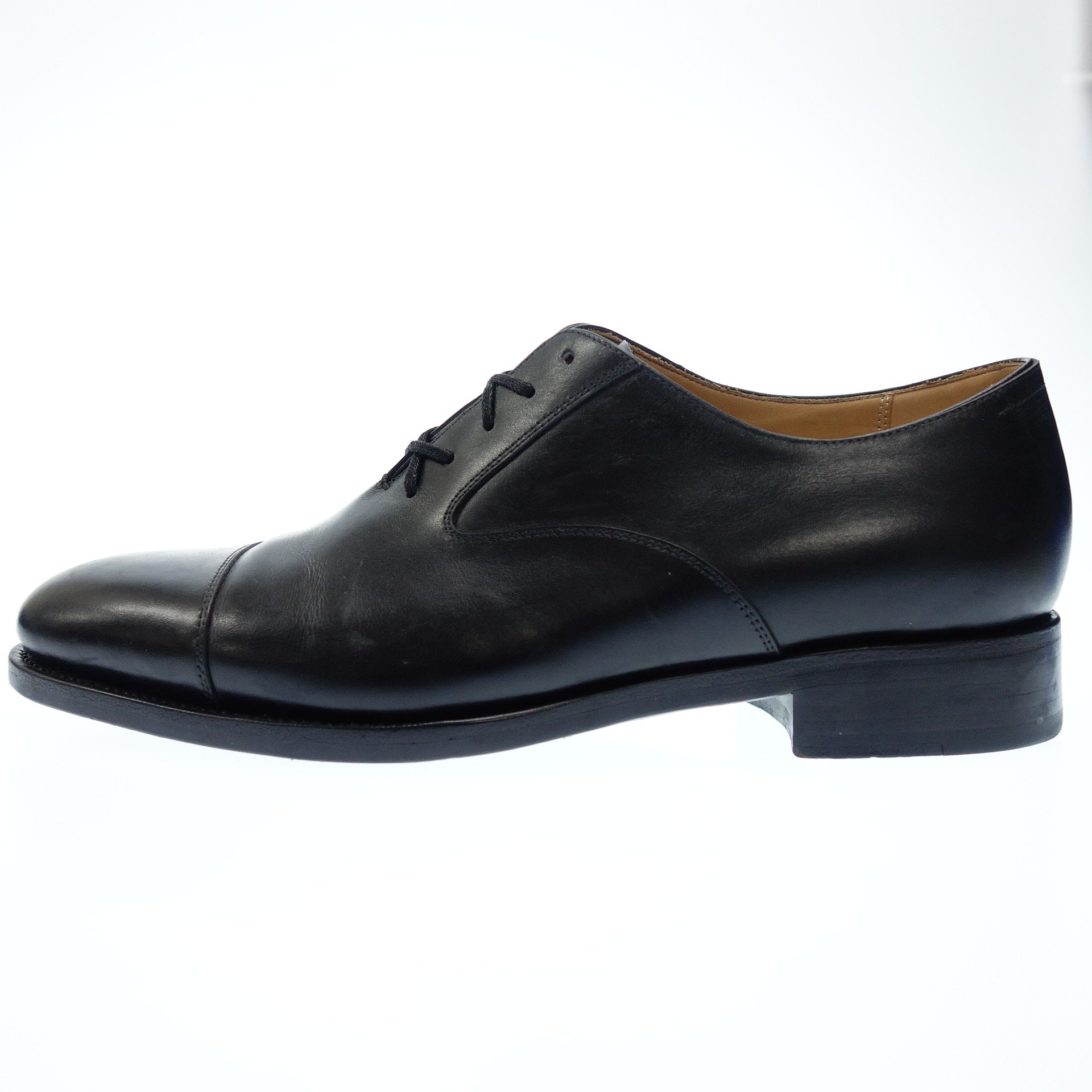 42ND ROYAL HIGHLAND Navy Collection Cap Toe Leather Shoes Straight Tip with  Shoe Tree Men's 8 Black 42nd Royal Highland [AFC55] [Used]