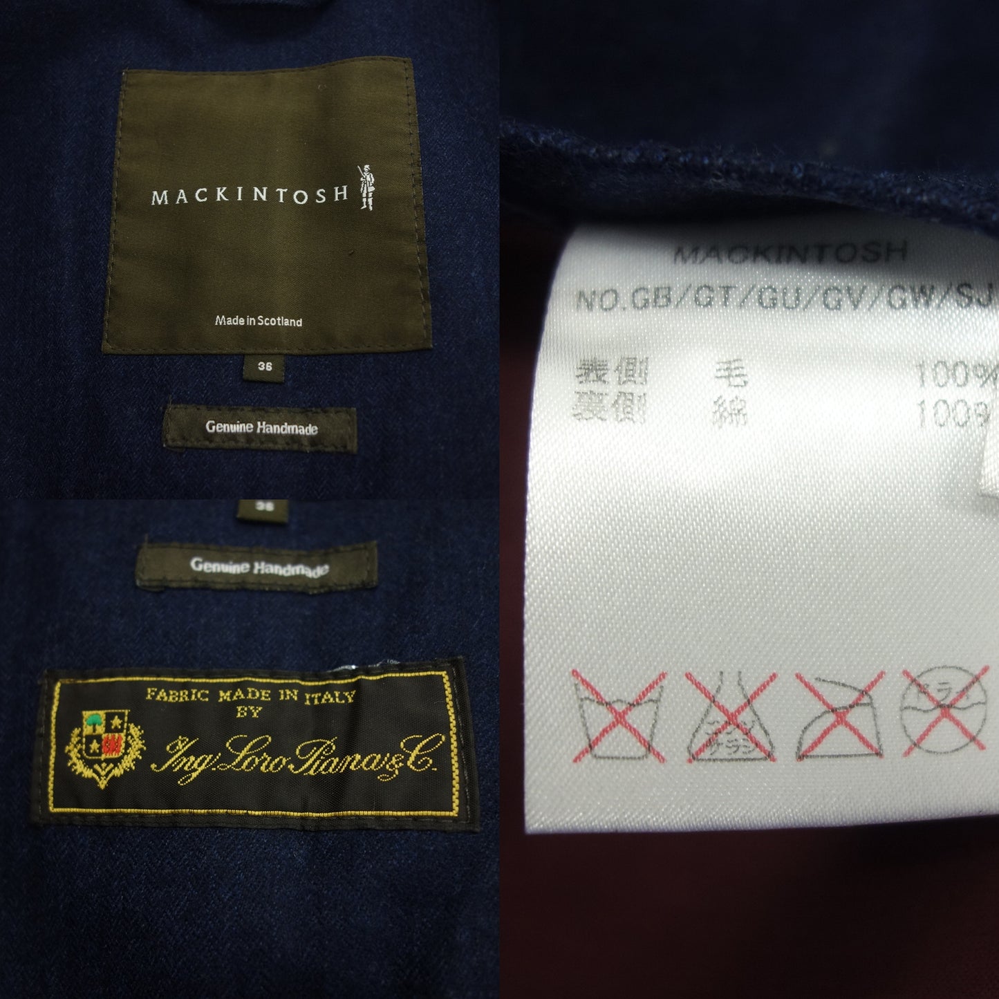 Mackintosh 橡胶外套 Loro Piana 面料 男士 靛蓝 36 MACKINTOSH [AFB52] [二手] 