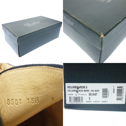 Good Condition ◆ Paraboots Leather Shoes William Double Monk WILLIAM Suede Men's Size 9 Black with Box PARABOOT [AFD8] 