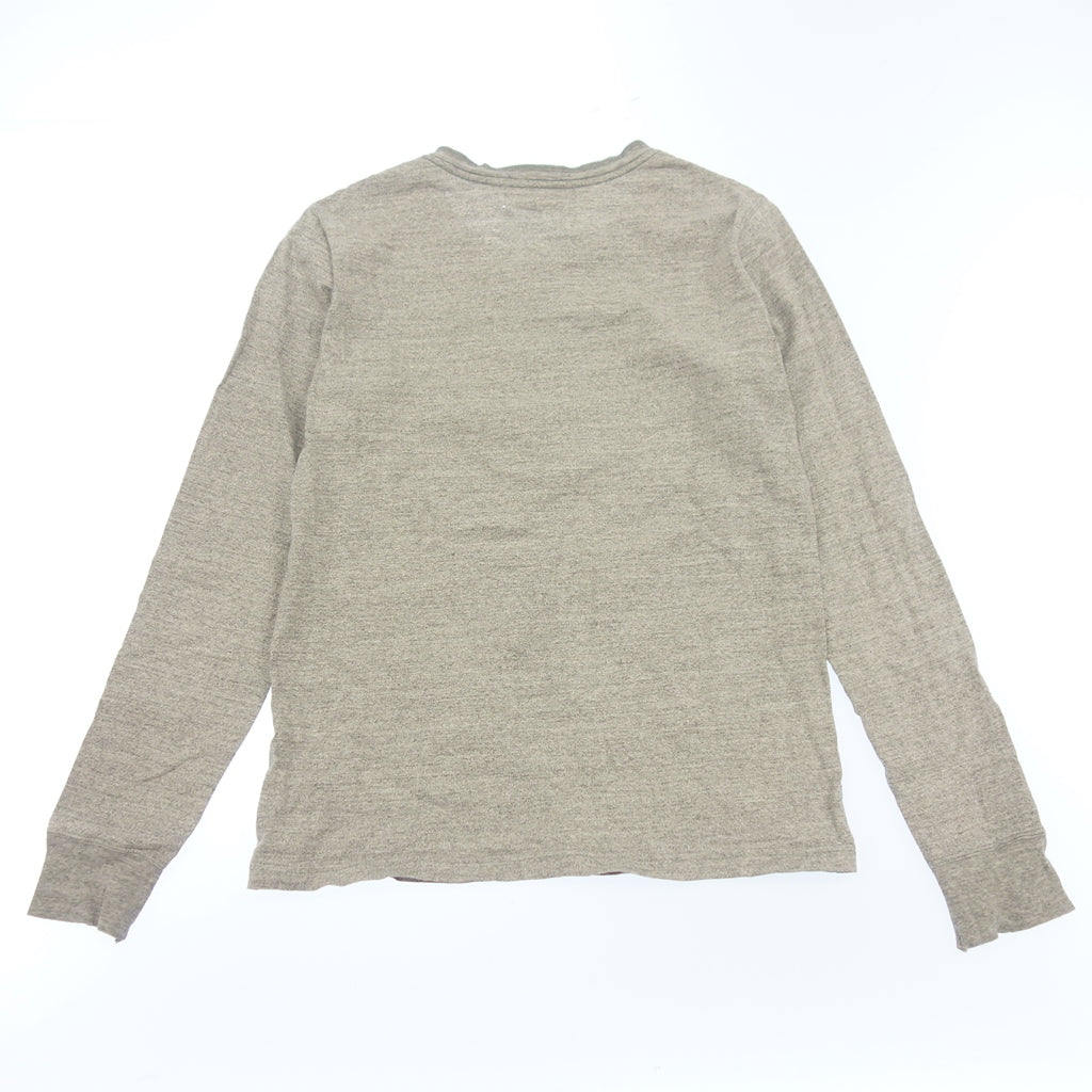 Very good condition ◆Remi Relief Long Sleeve T-shirt Henley Neck Cotton Men's Gray Size M REMI RELIEF [AFB3] 