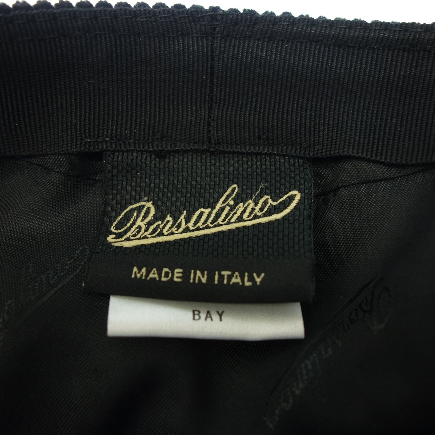 状况良好◆Borsalino Casquette 灯芯绒 Switch 20% 羊毛 80% 棉格伦格纹黑色 61 号 Borsalino [AFI19] 