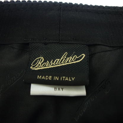 Good condition◆Borsalino Casquette Corduroy Switch 20% Wool 80% Cotton Glen Check Black Size 61 Borsalino [AFI19] 