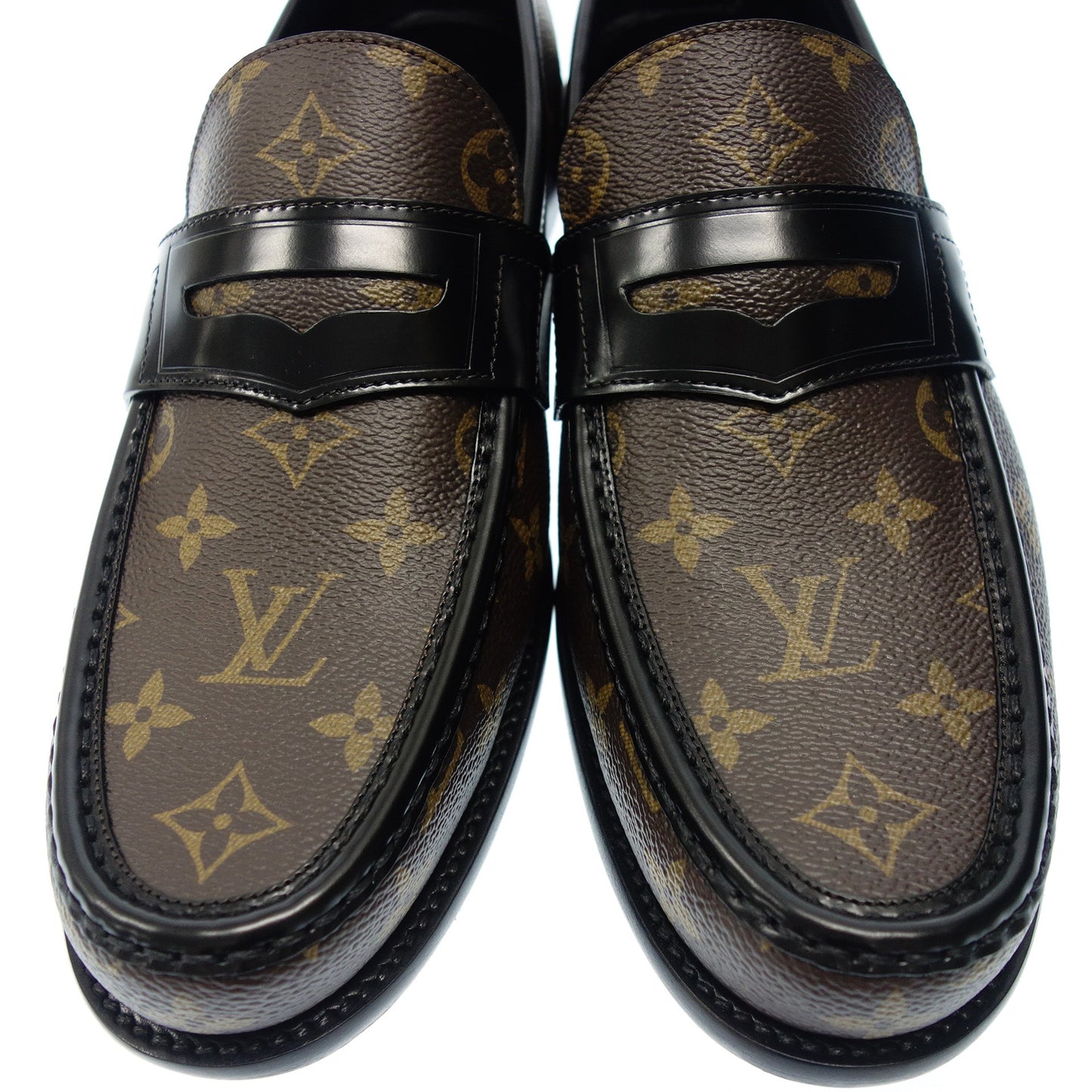 Like new◆Louis Vuitton Leather Loafers NBA Monogram FA0231 Men's Size 10 Brown LOUIS VUITTON [AFC23] 