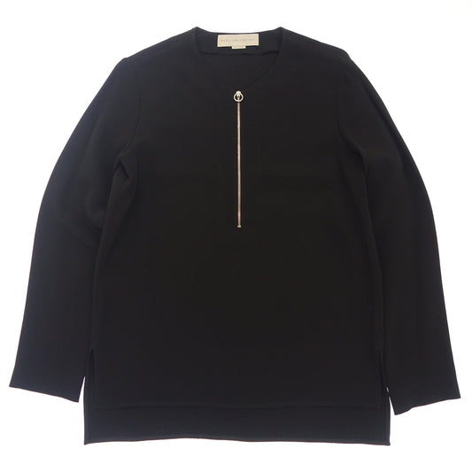 Good condition ◆ Stella McCartney long sleeve shirt half zip rayon black ladies size 38 STEELA McCARTNEY [AFB35] 