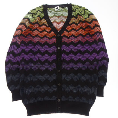 美品◆ミッソーニ ニットカーディガン 総柄 マルチカラー レディース 42 MISSONI【AFB39】