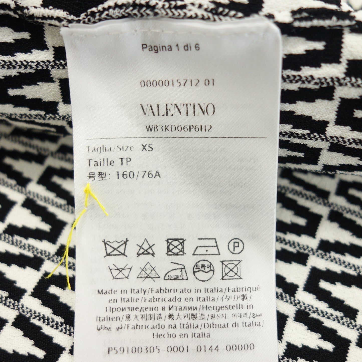 状况良好◆Valentino 海贼王 V 标志女式黑色 x 白色 尺码 XS VALENTINO [AFB15] 