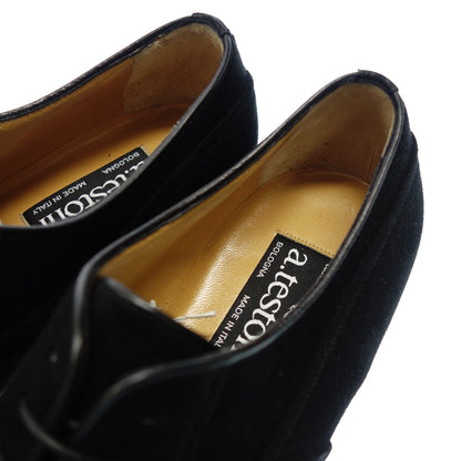 Very good condition ◆ Testoni lace up leather shoes suede leather men's 8.5 black a.testoni [AFD3] 