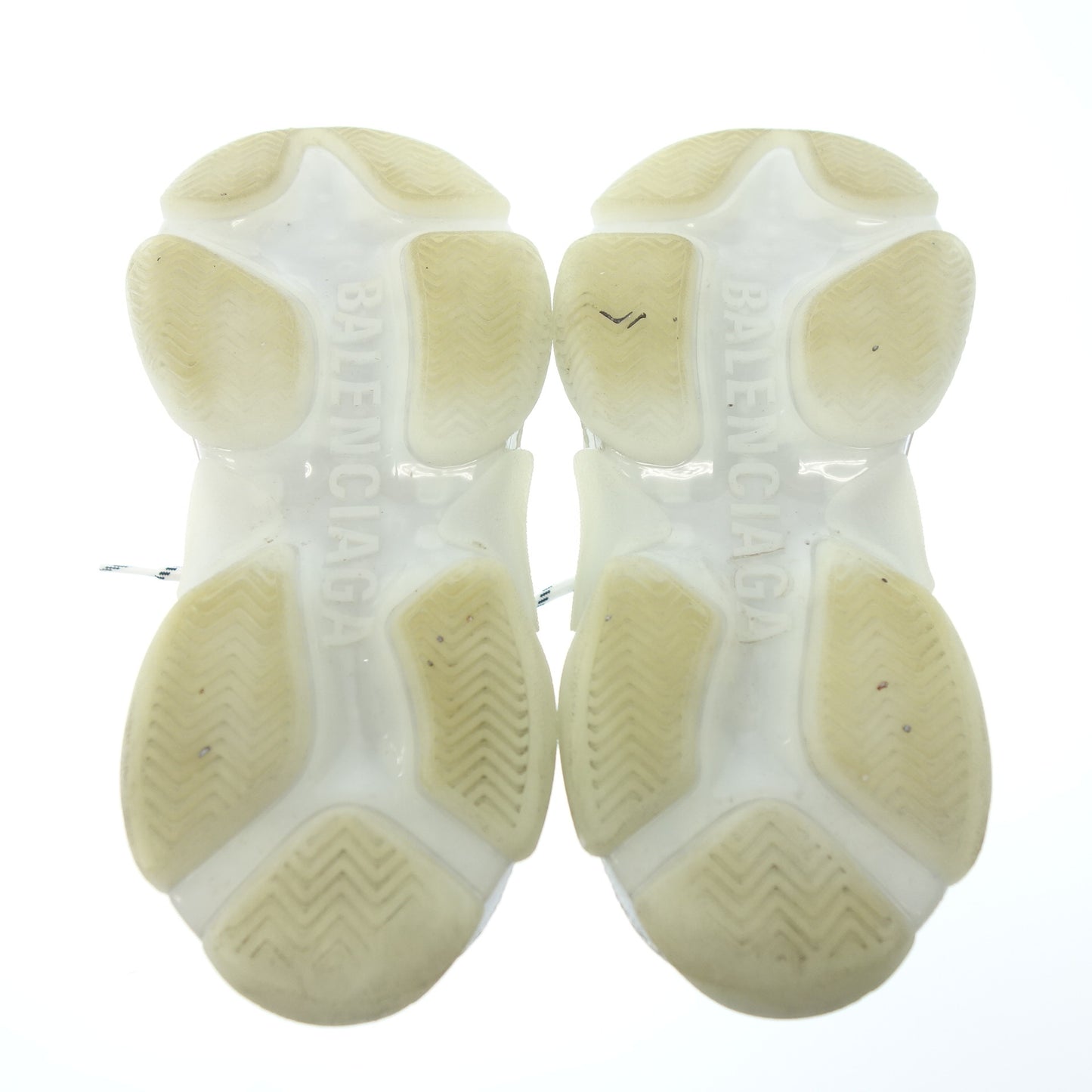Good condition ◆ Balenciaga lace-up sneakers mesh triple S men's white size 24.5cm BALENCIAGA [AFC27] 