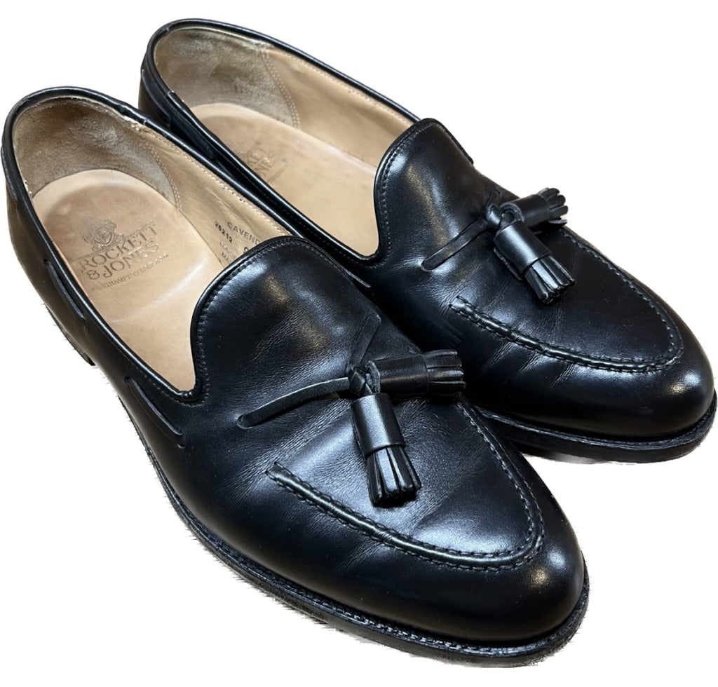 美品◆クロケット＆ジョーンズ タッセルローファー キャベンディッシュ CAVENDISH3 黒 UK9E CROCKETT＆JONES