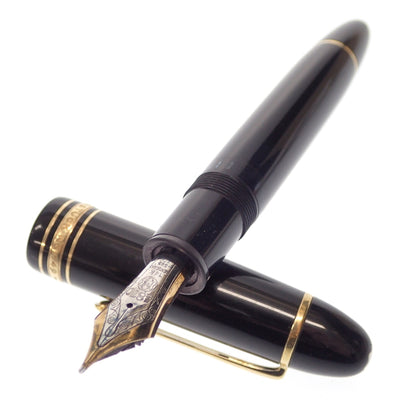 二手的 ◆万宝龙钢笔 Meisterstück 149 吸力式笔尖 14K585 黑色 x 黄金 MONTBLANC [AFI5] 
