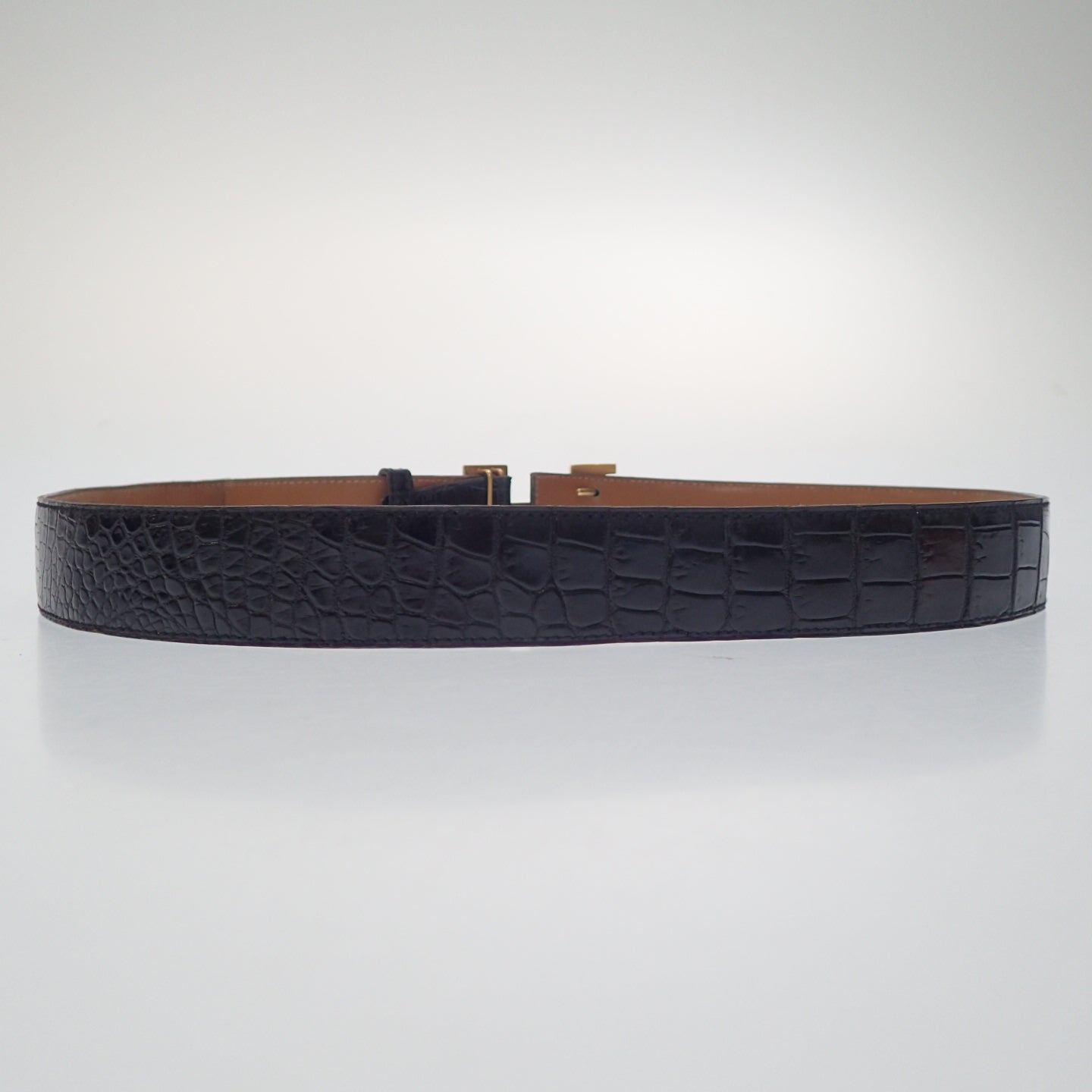 Hermes H belt crocodile gold hardware 〇C engraved HERMES [AFI18] [Used] 