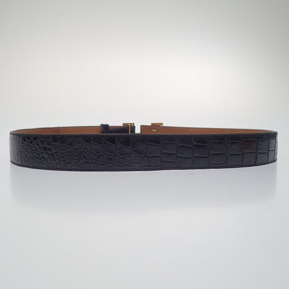 Hermes H belt crocodile gold hardware 〇C engraved HERMES [AFI18] [Used] 