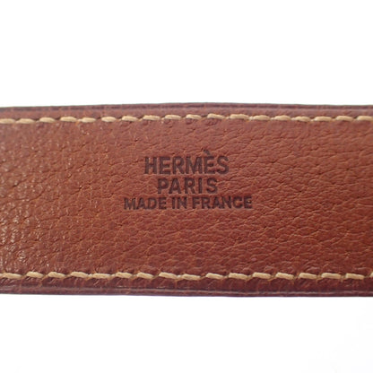 美品◆エルメス ブレスレット アルテミス レザー ゴールド金具 □E刻 Mサイズ 茶 HERMES【AFI12】