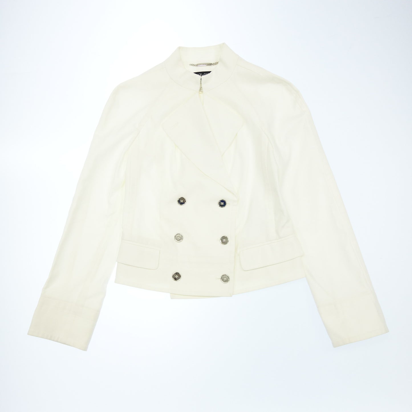Good Condition◆Dolce &amp; Gabbana Double Jacket Silver Button Women's White Size 38 DOLCE &amp; GABBANA [AFB18] 