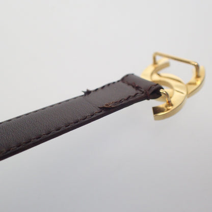 Good condition ◆ CHANEL leather belt here mark gold hardware CHANEL [AFI2] 