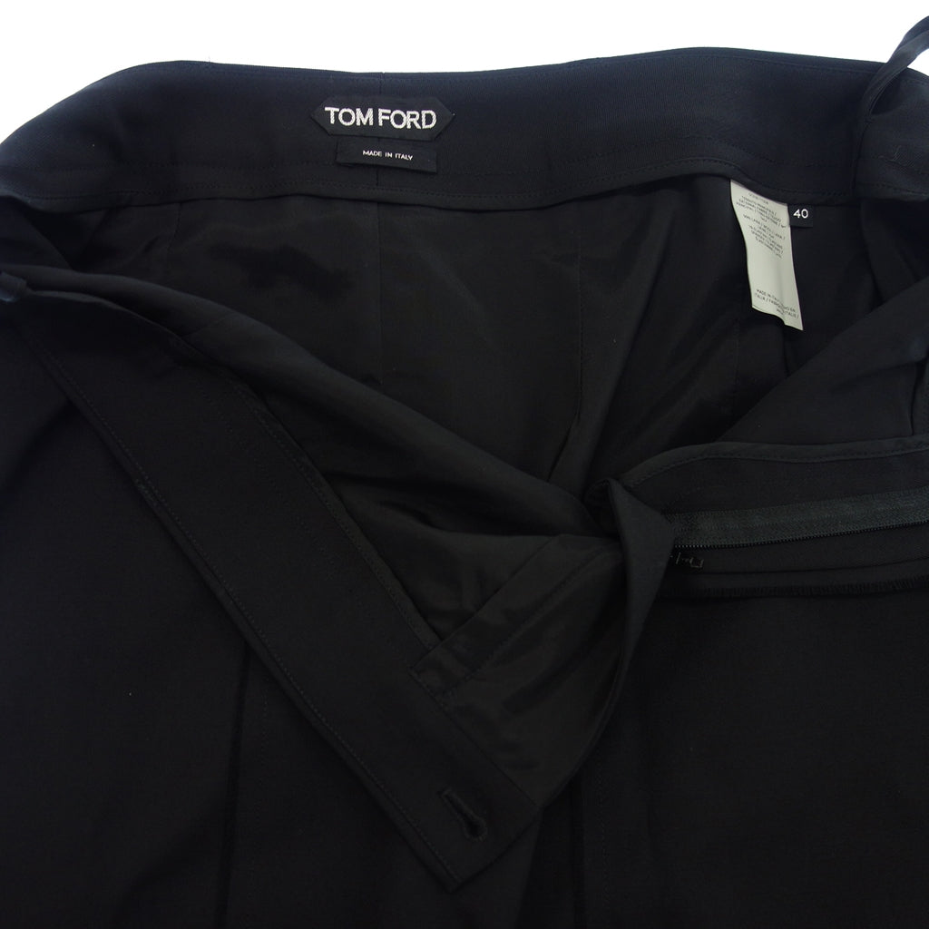 美品◆トムフォード トリミング ウール スカート レディース ブラック 40 TOM FORD【AFB18】