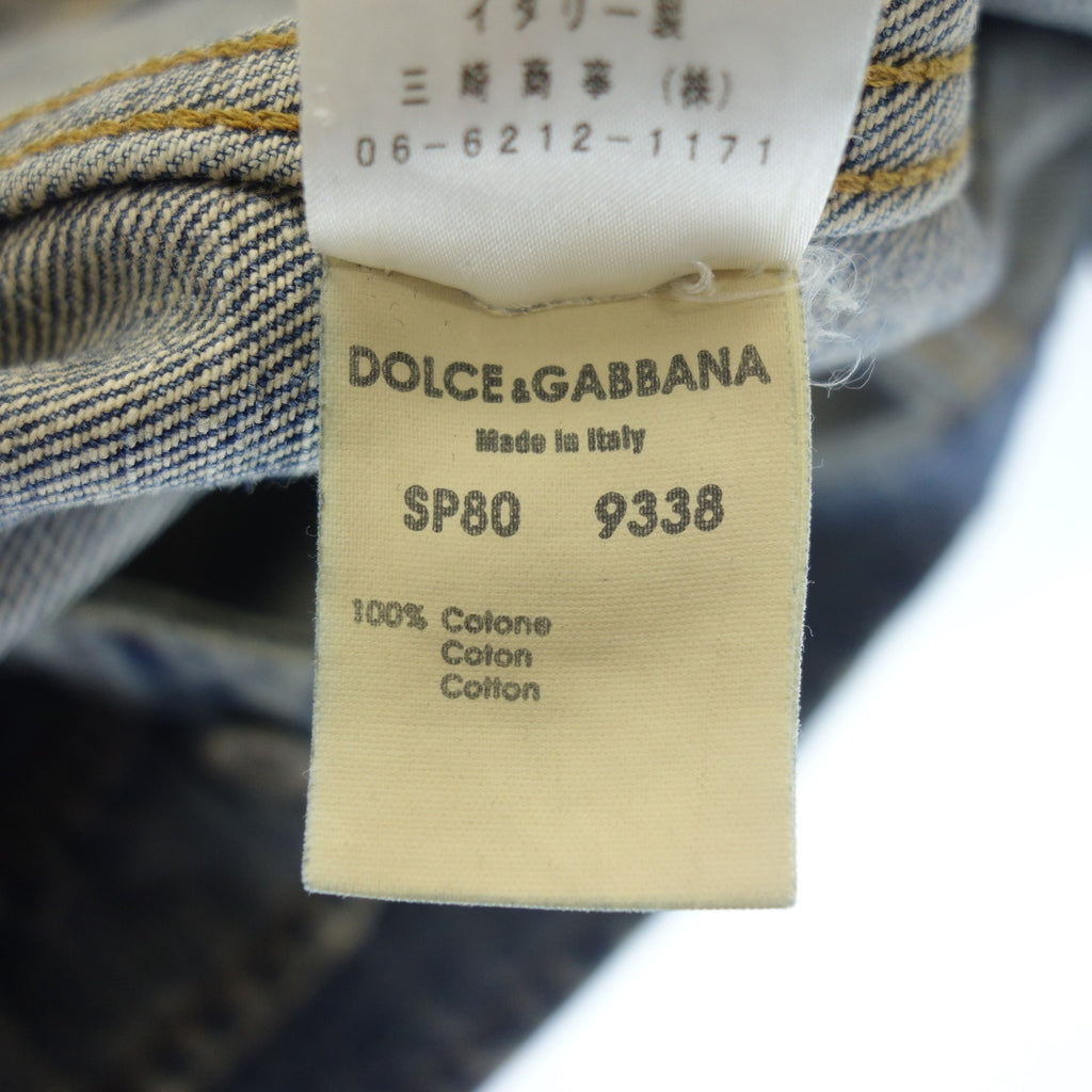 二手 ◆Dolce &amp; Gabbana 牛仔夹克 9338 仿旧男式蓝色 L 码 DOLCE&amp;GABBANA [AFB37] 