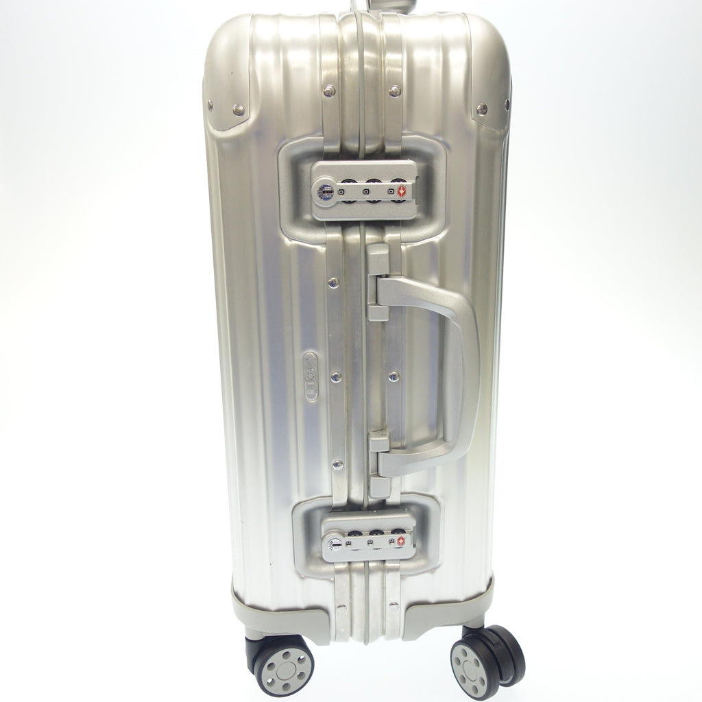 美品◆リモワ スーツケース キャビン トパーズ アルミ 32L 4輪 シルバー系 RIMOWA