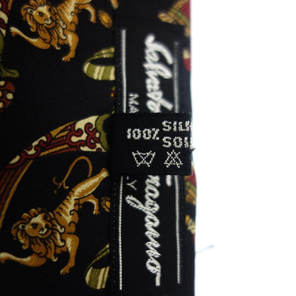 Good condition◆Salvatore Ferragamo Stole Silk Black Multi All-over Pattern Salvatore Ferragamo [AFI21] 