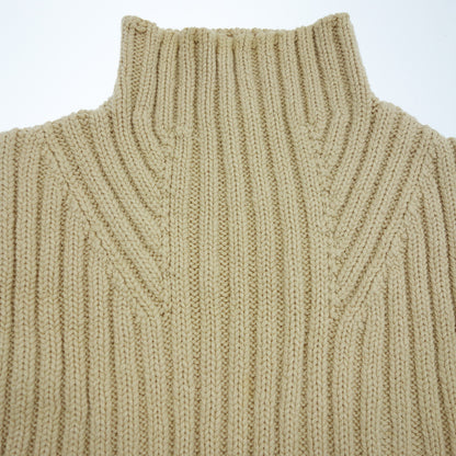 Hermes Sweater Turtleneck Sleeveless Beige Women's HERMES [AFB28] [Used] 