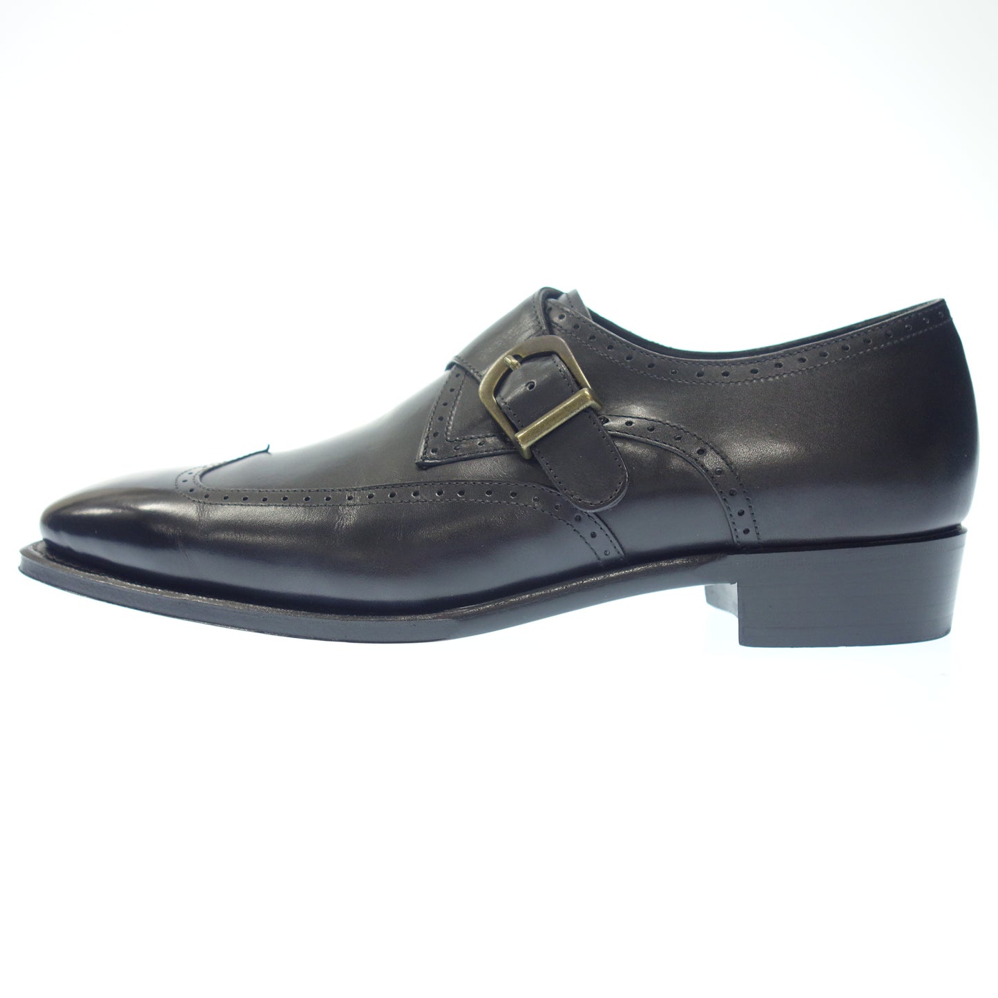 Very good condition◆PEREFETTO Leather Shoes Single Monk 1103 Men's Black 7 PEREFETTO [AFD1] 