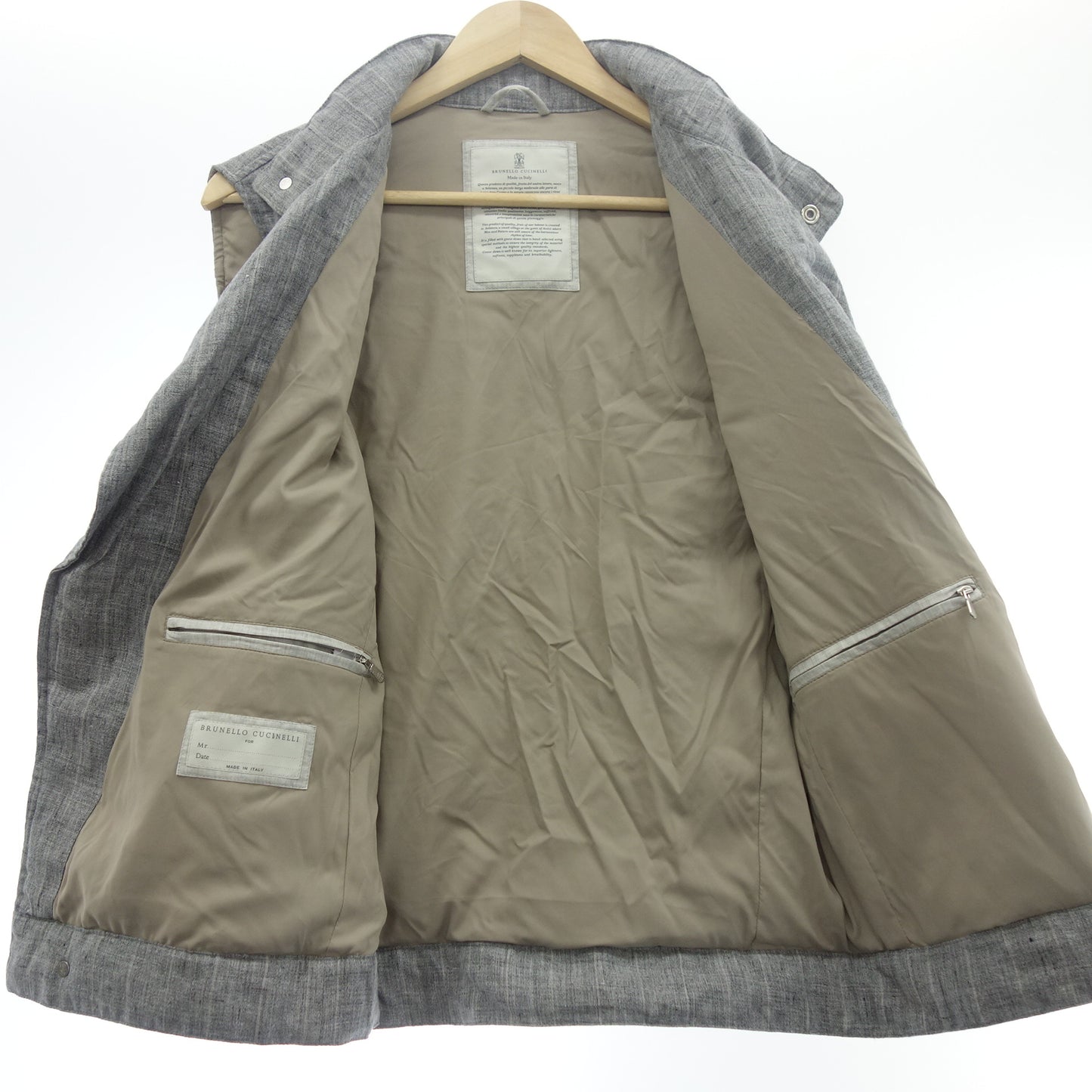 ブルネロクチネリ リネン ベスト メンズ グレー M BRUNELLO CUCINELLI【AFA10】【中古】