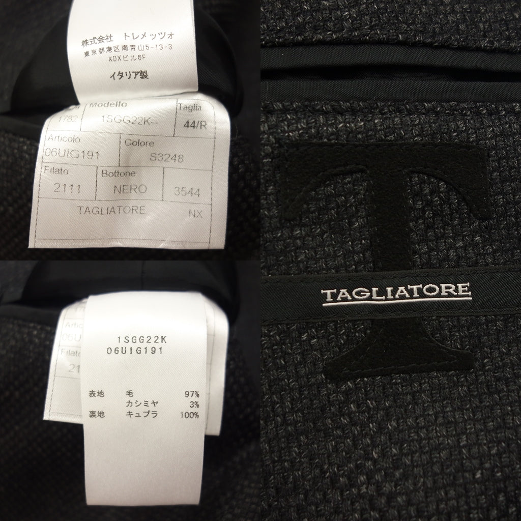 Good condition ◆ TAGLIATORE Tailored Jacket Single Wool Cashmere 1SGG22K Men's Size 44 Gray TAGLIATORE [AFB5] 