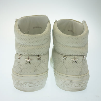 Used ◆JIMMY CHOO sneakers high-cut star studs punching made in Italy men's 39 white JIMMY CHOO [AFD5] 