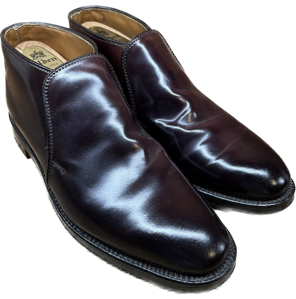 状况非常良好◆Alden 皮鞋 Chukka 靴子 Cordovan 12228 深酒红色 US8D Alden 