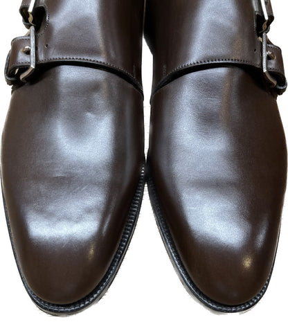 新品同様◆ジョンロブ レザーシューズ ダブルモンク ナセビー 茶 6.5D JOHN LOBB