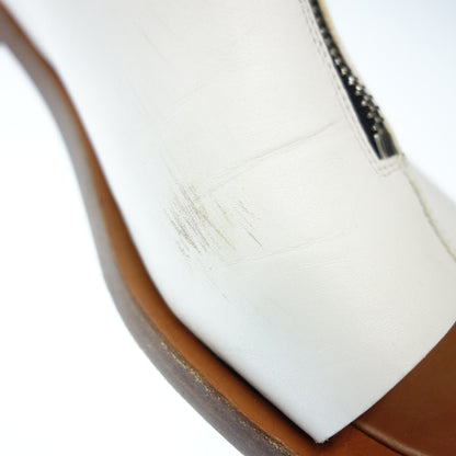 Celine Front Zip Sandals Women's White 37.5 CELINE [AFC18] [Used] 