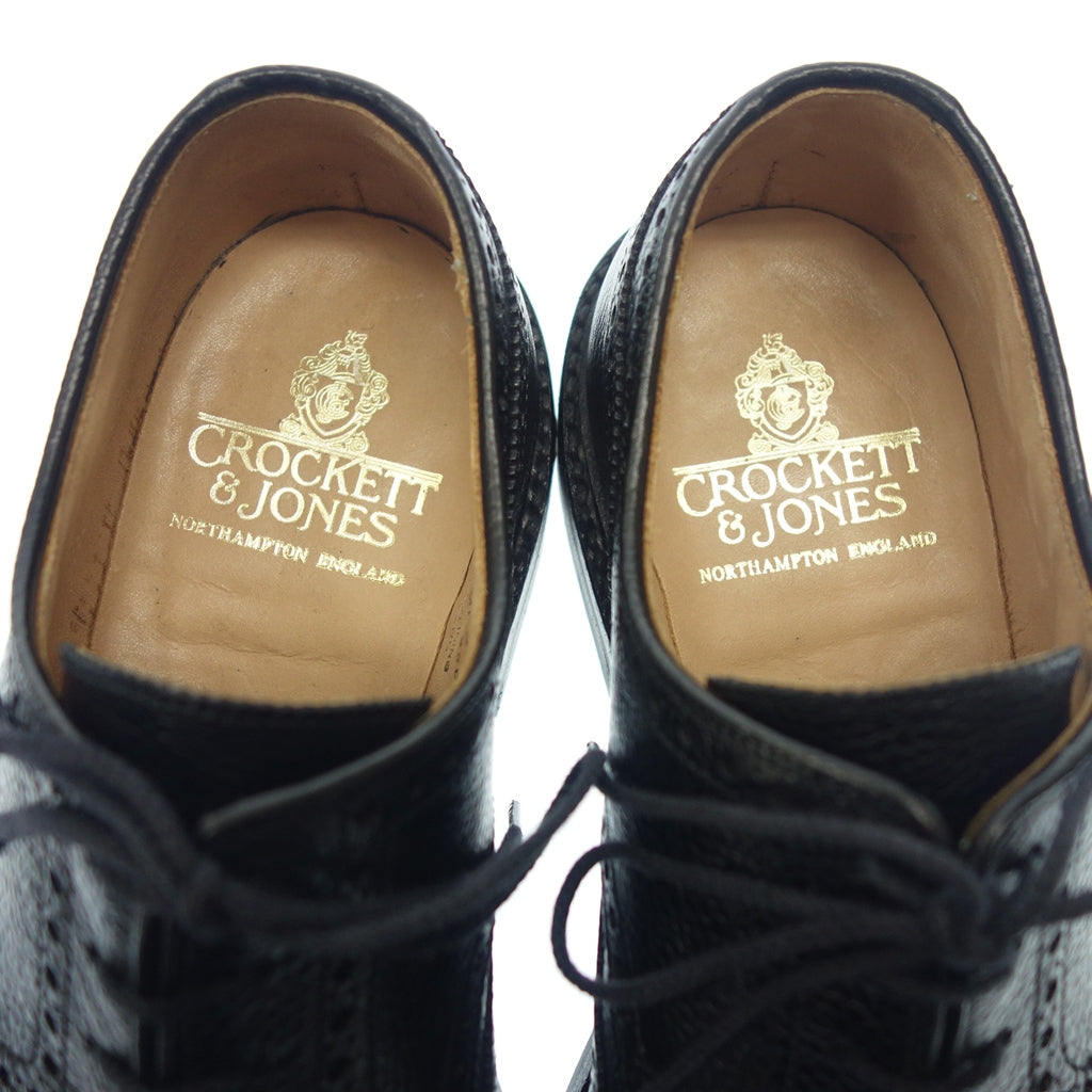 美品◆クロケット＆ジョーンズ ウイングチップレザーシューズ グレイン ペンブローク2 メンズ サイズ7E ブラック Crockett&Jones PEMBROKE 2【LA】