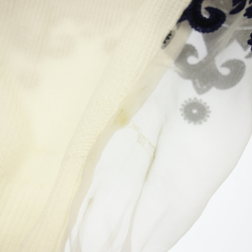 二手 Sacai 17SS 短袖套头衫棉 x 涤纶对接针织衬衫女式白色 2 码 Sacai [AFB41] 