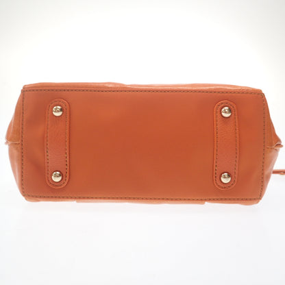 Very good condition◆No brand 2Way leather bag Orange [AFE9] 