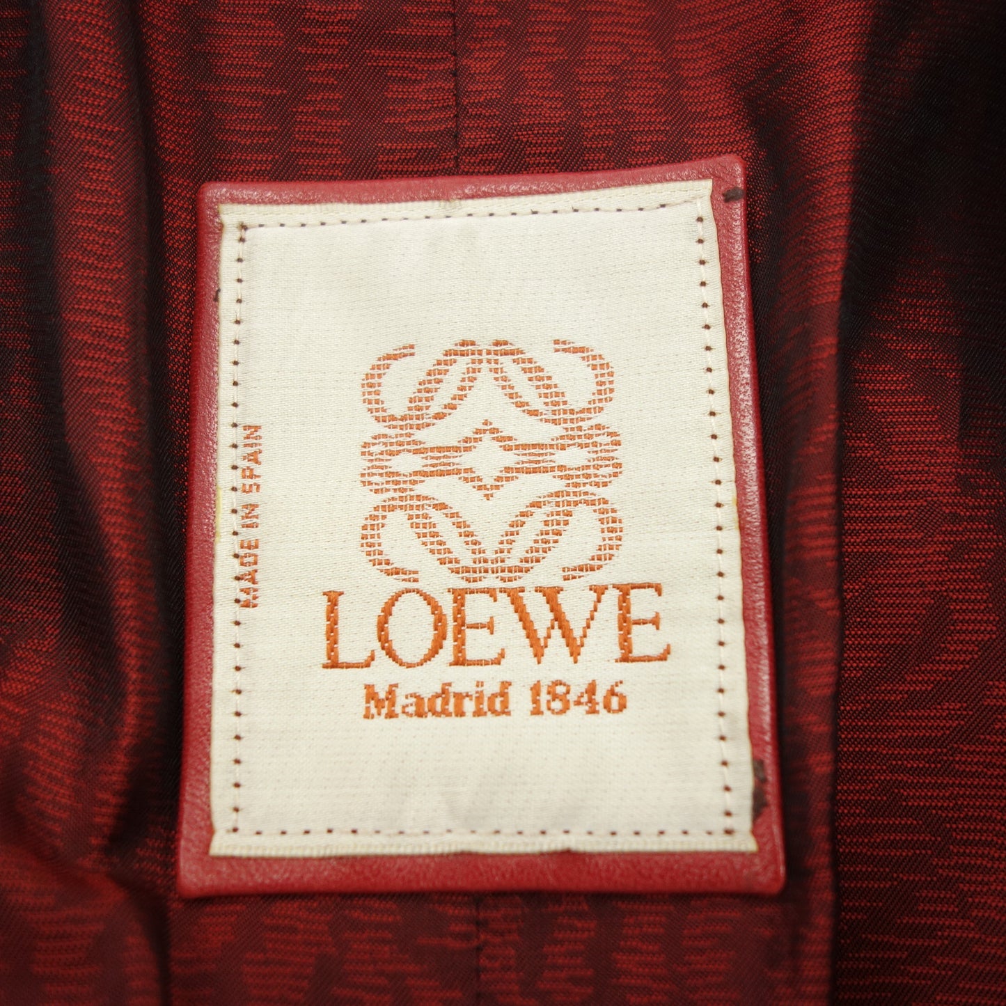 LOEWE 皮夹克绒面革 Anagram 橙色 女式 42 LOEWE [AFA13] [二手] 