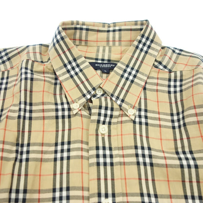 Very good condition ◆ Burberry London check shirt cotton men's beige size L BURBERRY LONDON [AFB33] 