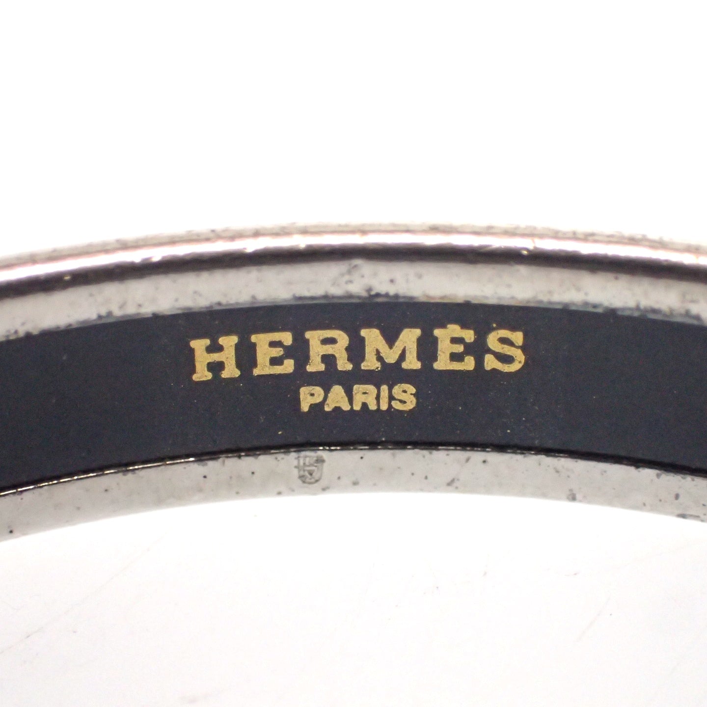 Used ◆Hermes bangle bracelet Chaine d'Ancre black x silver HERMES [LA] 