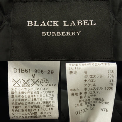 Good Condition◆Burberry Black Label Melton Filled Coat Silver Button D1B61-806-29 Men's Size M Navy BURBERRY BLACK LABEL [AFA16] 