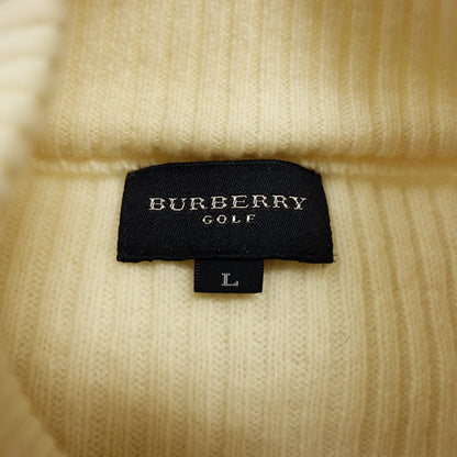 美品◆バーバリー ゴルフ ニットジャケット ダウン切替 L レディース 白 BURBERRY GOLF【AFB43】