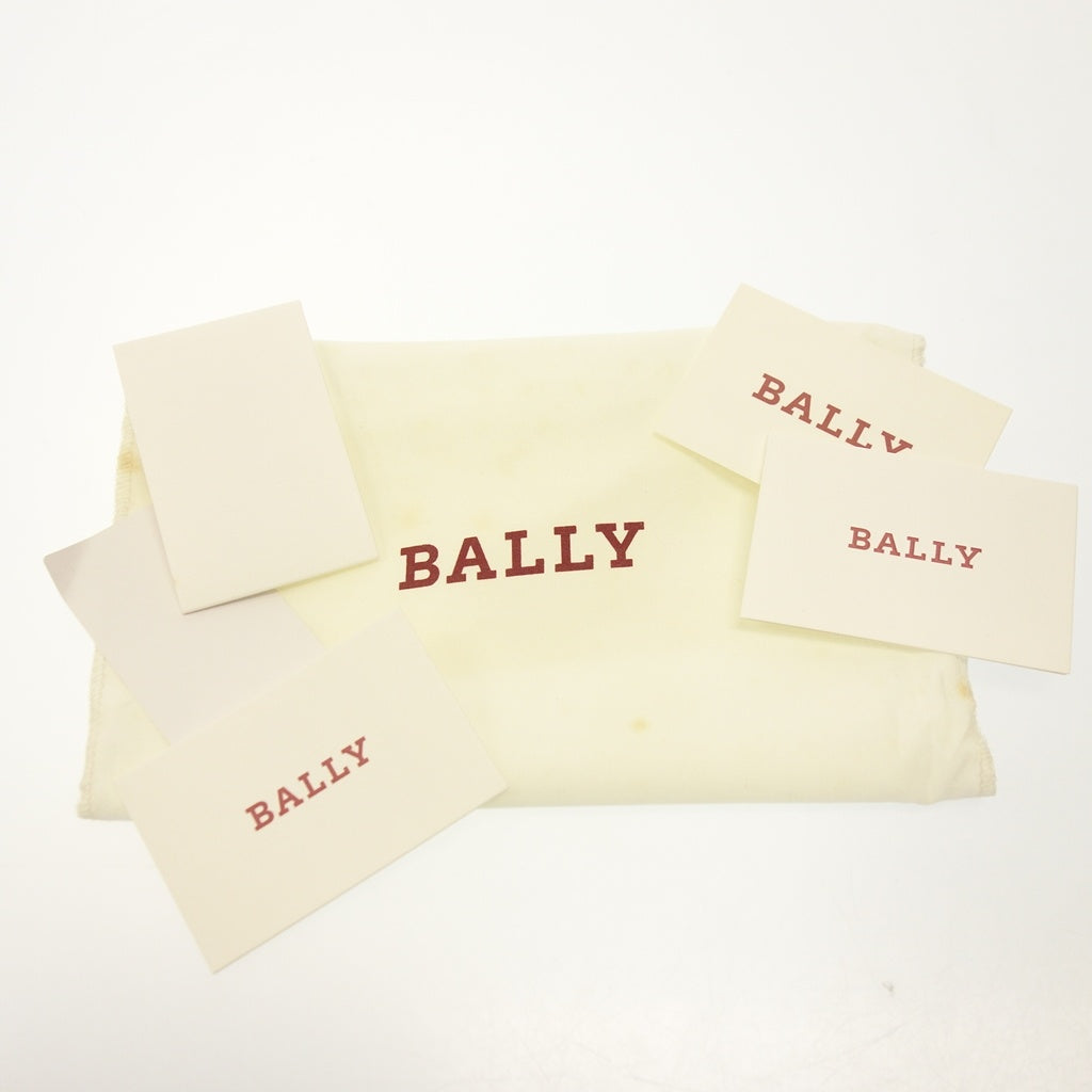 Good Condition◆Bally Wallet Round Zip Calf Embossed Beige BALLY GROSVENOR [AFI18] 