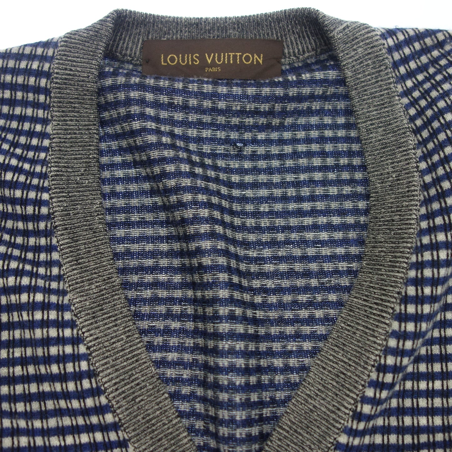 Used ◆Louis Vuitton Knit Cardigan Wool x Silk RM132M Size S Blue Men's LOUIS VUITTON [AFB30] 