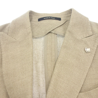 Good condition ◆ TAGLIATORE Tailored Jacket 6B Double Breasted Wool Linen 1SGG20Z Men's Size 44 Beige TAGLIATORE [AFB34] 