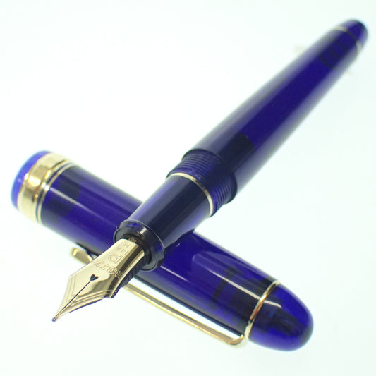 Very good condition ◆ Platinum fountain pen #3776 585 carved nib 14K blue x gold PLATINUM [AFI8] 