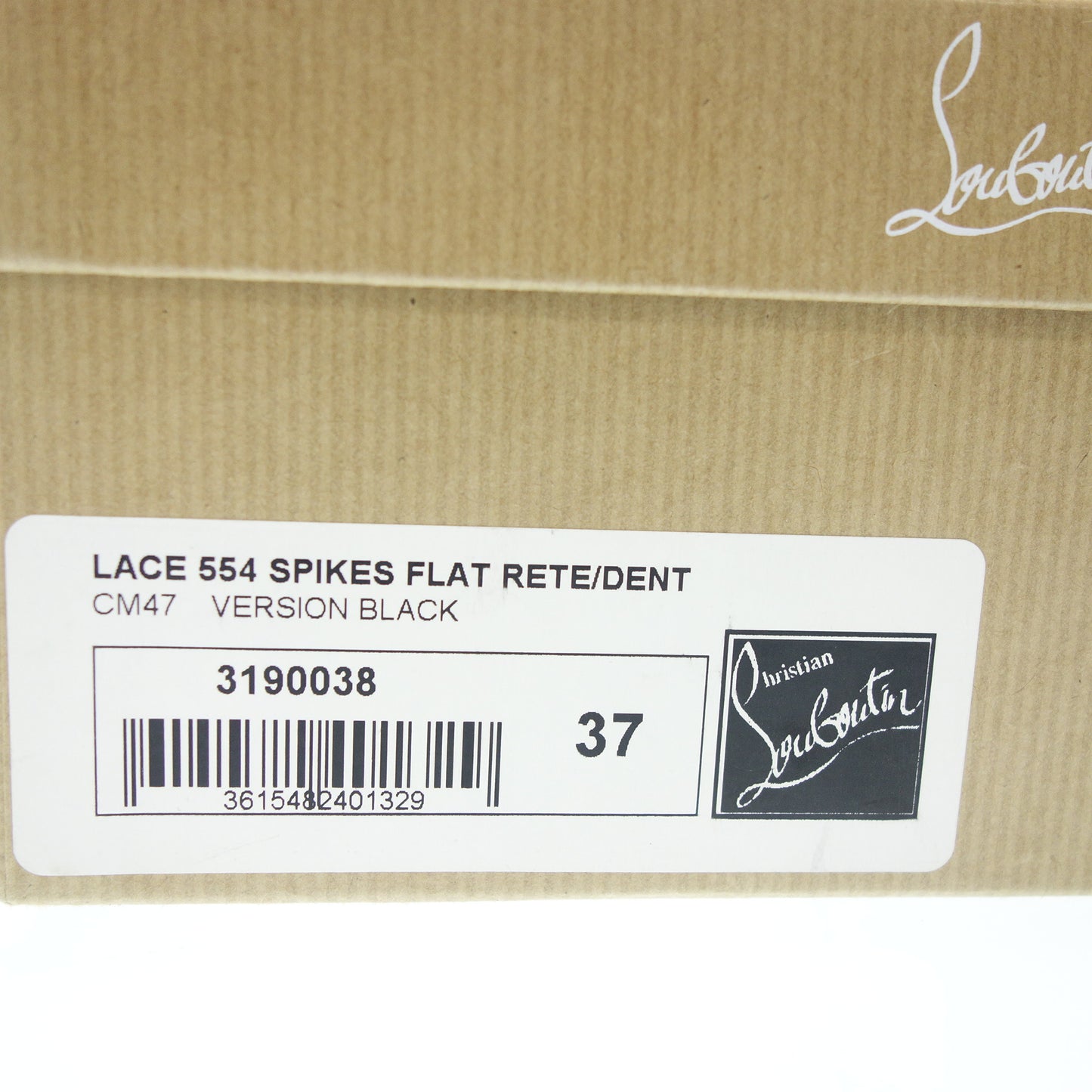 Christian Louboutin 皮鞋 钉鞋钉 LACE 554 SPIKES FLAT 女士 37 黑色 Christian Louboutin [AFD1] [二手] 