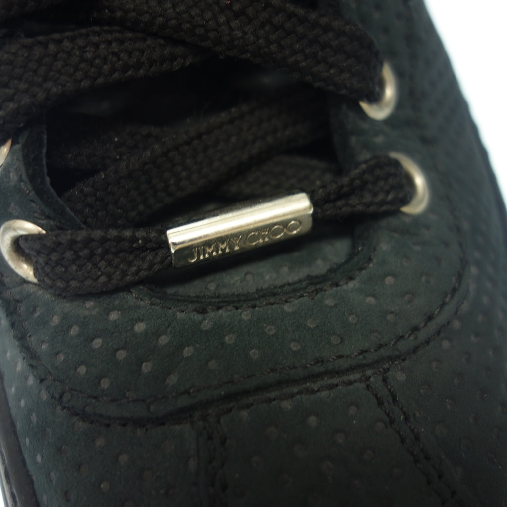 Good Condition◆JIMMY CHOO Sneakers High Cut Star Studs Punching Made in Italy Men's 39 Black JIMMY CHOO [AFC47] 